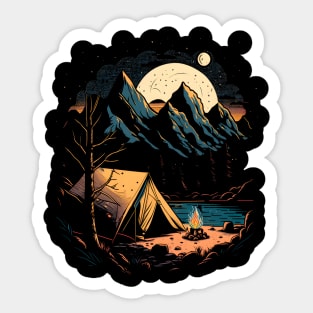 Night Camp Sticker